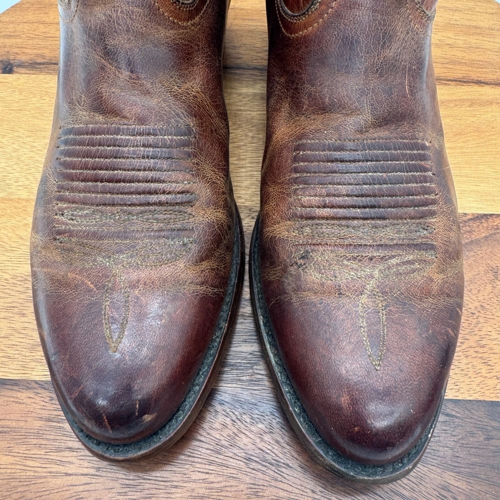 JRC & Sons Colton Mad Dog Boots Mens 9.5 Western Cowboy Brown Goat Leather - Picture 4 of 13